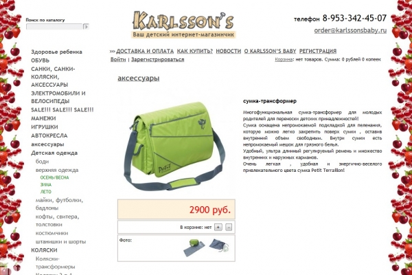 Карлссон (www.karlssonsbaby.ru), интернет-магазин детских товаров 