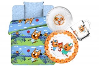 "Три кота", мягкие игрушки, постельное бельё, пазлы, посуда и товары для творчества с изображением котят - героев детского мультсериала на СТС