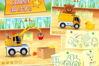 Игрушки для детей на iPad: “Тачки в песочнице”